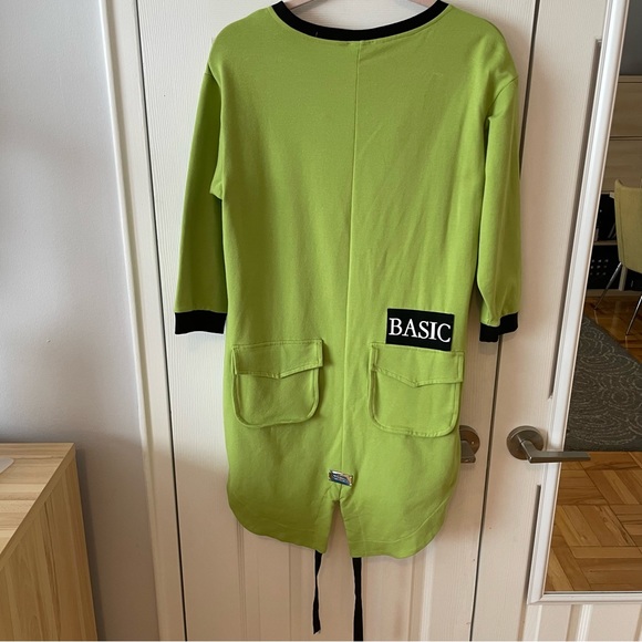 Green tunic dress by La Mu in cotton with cute details in size M - Picture 2 of 8